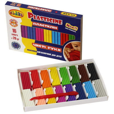 Пластилин "Чистые руки MAXI" 16цв.*20гр, ECO, 7647С, CLASS