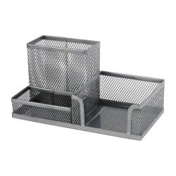 Подставка-органайзер 203x105x100мм металлическая, серебро