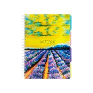 Блокнот Universal, A4, пласт. обкл. спіраль, з розділ. блок з перф. 120, кліт.