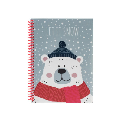 Блокнот "Christmas: Let It Snow" А5 (150х200), пластикова обкладинка, спіраль, 60 арк., клітинка