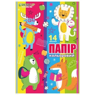 Папір кольоровий А4, 14 арк., 7 кольорів Fresh Up