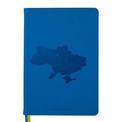 Блокнот деловой UKRAINE А5, 96 л, линия, обложка интегральная,синий