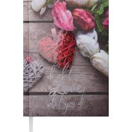 Ежедневник недатированный ROMANTIC, A5, 288 стр. бордовый