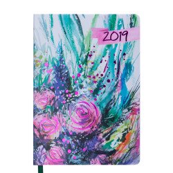 Ежедневник датированный 2019 CHERIE, A5, 336 л, бирюзовый