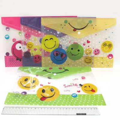 IMG_4175 Папка - конверт з кнопкою "Smile" 18S A4, mix