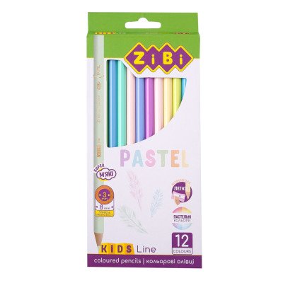 Карандаши цветные Pastel, 12 шт, KIDS LINE