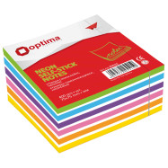 Блок для заміток з клейким шаром 75х75 мм Optima, 400 л, неон мікс