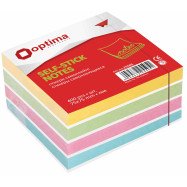 Блок для заметок с клейким слоем 75х75 мм Optima, 400 л, пастель микс