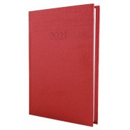 Ежедневник датированный 2021, Economix, ТЕКСТИЛЬ, красный, А5