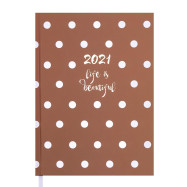 Ежедневник дат. 2021 ELEGANT, A5, 336 стр, коричневый