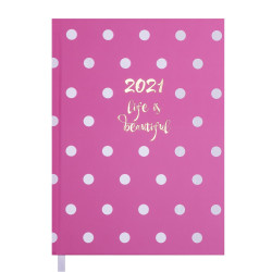Ежедневник дат. 2021 ELEGANT, A5, 336 стр, розовый