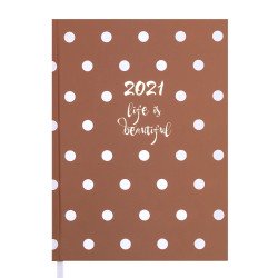 Ежедневник дат. 2021 ELEGANT, A5, 336 стр, коричневый