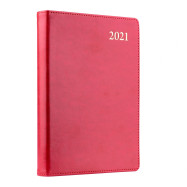 Щоденник А5 дат. Leo Planner "Aldento", 2021, інтегр., 384+2 стор., червоний