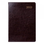 Ежедневник А5 дат. Leo Planner "Aldento", 2021, интегр., 384+2 стр, коричневый