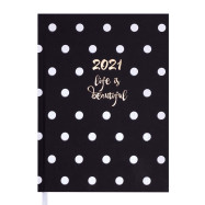 Ежедневник дат. 2021 ELEGANT, A5, 336 стр., черный