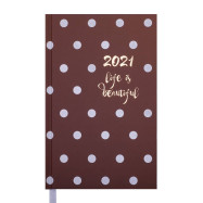 Ежедневник дат. 2021 ELEGANT, A6, 336 стр коричневый