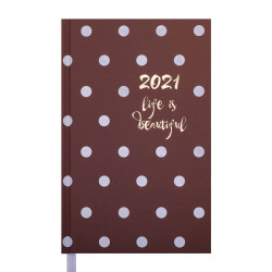 Ежедневник дат. 2021 ELEGANT, A6, 336 стр коричневый
