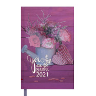 Ежедневник дат. 2021 ROMANTIC, A6, 336 стр, розовый