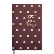 Щоденник дат. 2021 ELEGANT, A6, 336 стор., коричневий Щоденник дат. 2021 ELEGANT, A6, 336 стор., коричневий