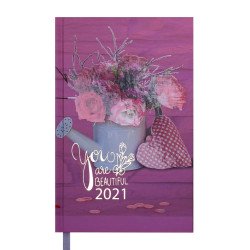 Ежедневник дат. 2021 ROMANTIC, A6, 336 стр, розовый