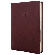 Ежедневник датированный, OSTRICH, бордо, кремовый блок, А5 Ежедневник датированный, OSTRICH, бордо, кремовый блок, А5