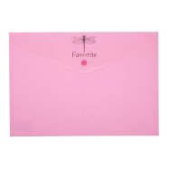 Папка-конверт А4 на кнопке PASTEL, розовый