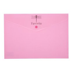 Папка-конверт А4 на кнопці PASTEL, рожевий