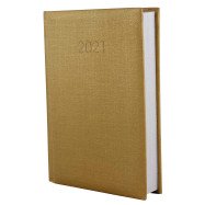 Ежедневник датированный 2021, Economix, ТЕКСТИЛЬ, золото,  А6
