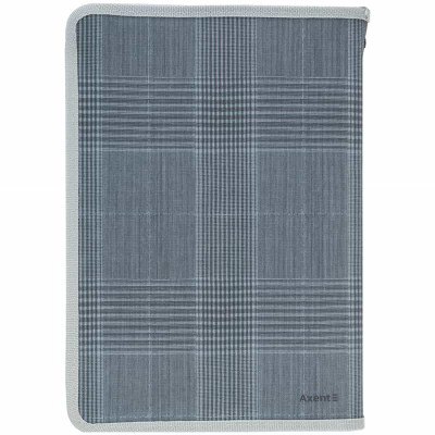 Папка об'ємна на блискавці, А4+, Tartan Gray