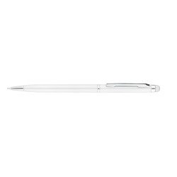 Ручка шариковая металл ECONOMIX STYLUS белая, пишет синим