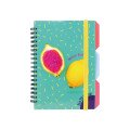 Блокнот "Lemon", B6, пластикова обкл., спіраль, з розділювачами, 100 арк., клітинка
