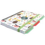 Блокнот "Bear", B6, пластик. обл. спираль, с разд, 100 л, клетка