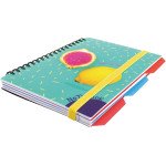 Блокнот "Lemon", B6, пластик. обл, спираль, с разд, 100 л, клетка