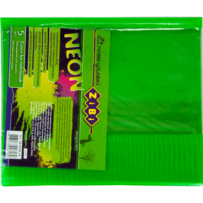 Обкладинка для зошитів NEON А5 з клапаном, PVC, салатова ZB4760-15
