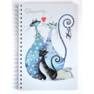 Блокнот А4 пласт. облж. с разд. "Glamour cats" 144 л.