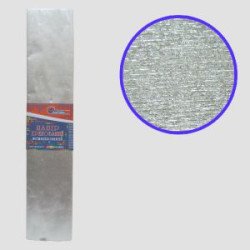 KRM-8060 Креп-бумага 30%, металлик серебристый 50*200см, 50г/м2