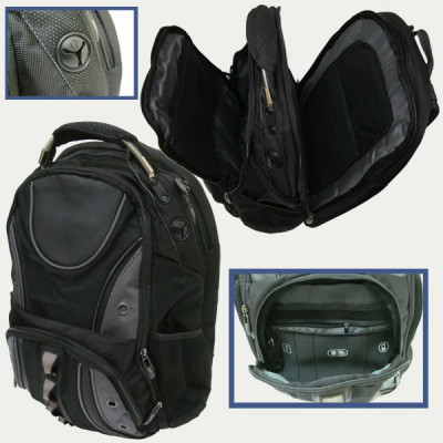 8801 Рюкзак молодежный "Black" 3отд, орг.,отд.для ноут.,уплотн.спин., 47*35*20см