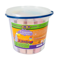 Мел цветной,21шт. квадратный, JUMBO, в ведре