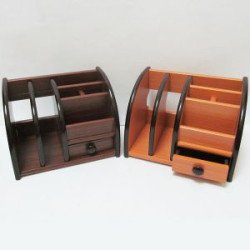BJ-8818-0/1 Органайзер настольный деревян. "Penholder" 20,5*13,5*15см, mix2