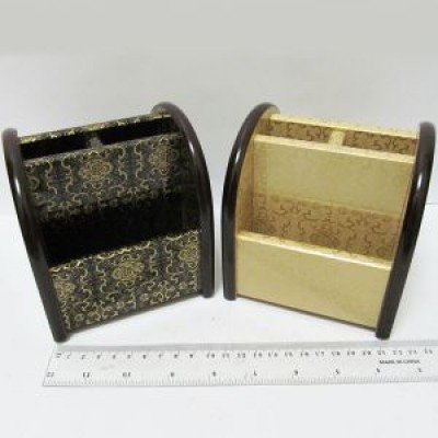 BJ-6806-4/5 Органайзер настольный деревян. крутящ."Ажур" 11,5*12см, mix2
