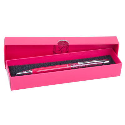 Ручка кулькова "Ruby" з кристалами, червоний, в подарунковому футлярі