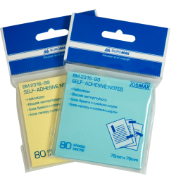 Блок для нотаток 76х76мм, 80арк.,  JOBMAX, асорті BM2316-99
