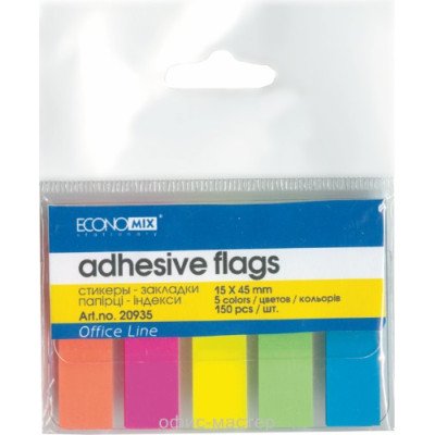 Стикер-закладка папер.15*45мм(5 неон.цветов по 30листов.)