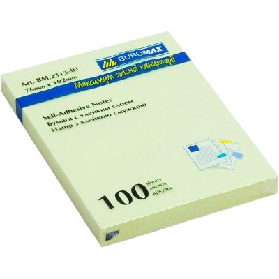 Блок для нотаток 76х102мм, 100арк., жовтий