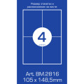 Етикетки з клейким шаром 4шт., 105х148,5мм (100 л) BUROMAX BM2816