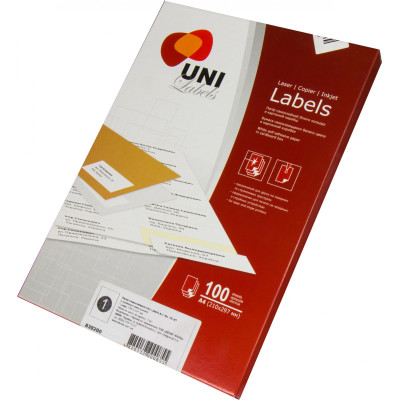 Этикетки самоклеющ. Uni Labels,А4, 210х297 мм, 1 шт на листе