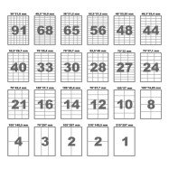 Этикетка самокл. А4 (65 на лист) 38х21,2, прямоуг. уголки,ELIT