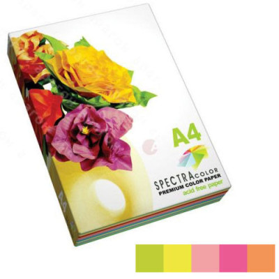 Набор бумага цв.А4/155 5х10/ 50арк. SPECTRA COLOR-Rainbow Pack Cyber (неон) IT 82 "O" MIX 5 цв.