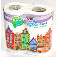 Бумага туалетная ТМ"Eco Line" 2 шар, 4 шт., белая (1блок-48шт)