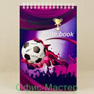 Блокнот А5 50л. обл.пруж.сверх серия Футбол EURO 2012, клетка картон, УФлак